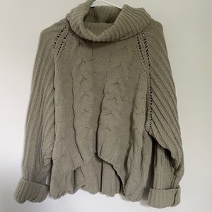 Cable knit turtleneck sweater